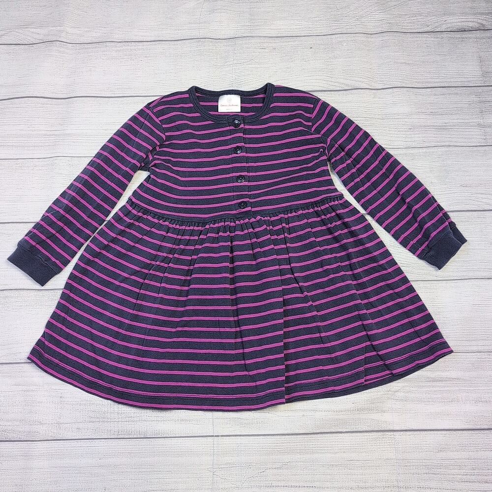 5 Hanna Andersson Purple Stripe Long Sleeve Playdress